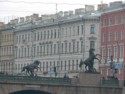 Horse sculptures on a bridge